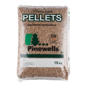 77 Sacos de Pellets PINEWELLS de 15 kg – Pellets de Madera para un Calentamiento Eficiente