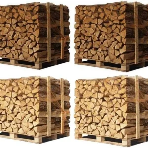 Pack de 4 Palés de Leña de 33 cm – 2 de Roble Blanco + 2 de Haya y Carpe. Precio 1000 kg leña encina