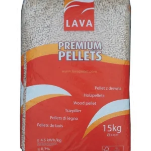 Pellets LAVA 100% madera blanda – Palé de 65 sacos de 15 kg