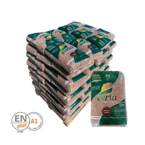 Pellet madera erta 100% natural en-plus a1 (palet 77 sacos de 15kg)